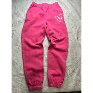 Juicy Couture Sweatpants Womens Small Pink Excellent Glitter Heart Joggers
